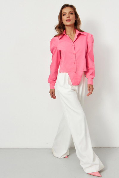 Рубашка с декоративным низом (розовый)